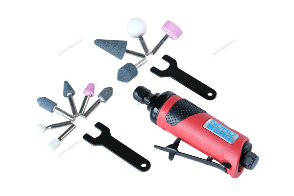 Пневмобурмашинка с комплектом насадок в кейсе (G210-KIT) NORDBERG NP3020