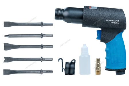 Пневмозубило с комплектом насадок NORDBERG NP5065 (190мм)