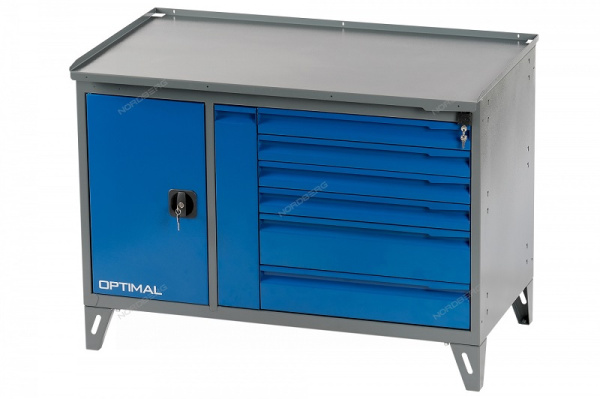 Верстак слесарный NORDBERG NW207, 2-х тумбовый, 7 ящиков