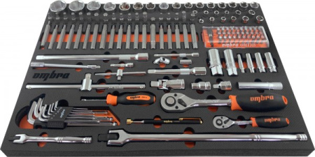 Набор головок торцевых Ombra OMT131STE, 1/4", 1/2" DR с аксессуарами и вставками-битами