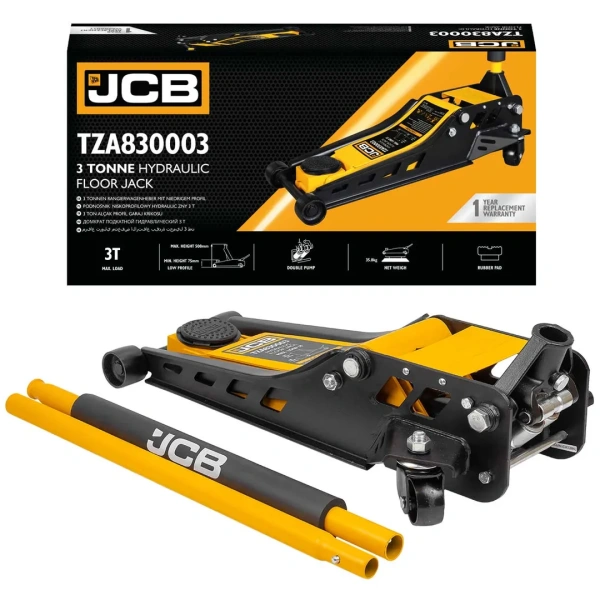 Домкрат подкатной гидравлический двухпоршневой низкопрофильный ''Premium''3т ( h min 75мм, h max 508мм