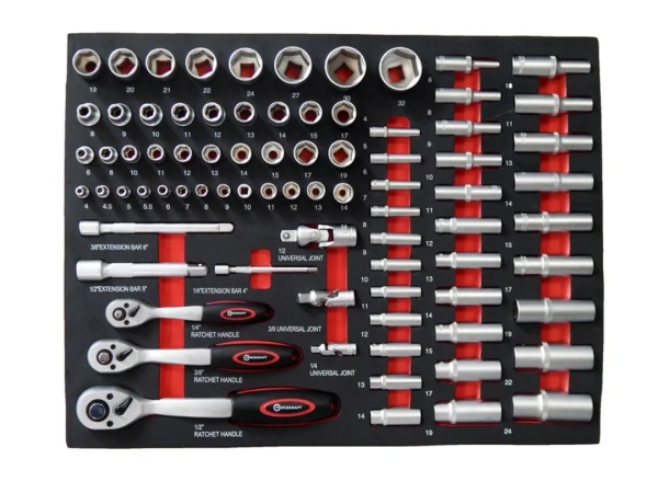 Набор инструментов 80пр. 1/4'', 3/8'', 1/2''(6гр.) в ложементе