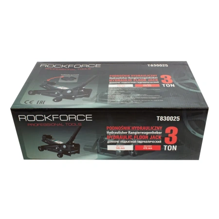 Домкрат подкатной гидравлический 3 т, (h min 145мм, h max 465мм) в комплекте с резиновой накладкой