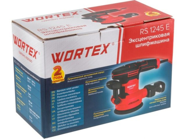 Эксцентриковая шлифмашина WORTEX RS 1245 E в кор. 430 Вт, 125 мм, 7000-14000 об/мин
