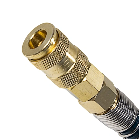 Шланг витой полиуретановый 10мм х 14мм х 20м с быстроразъемами (латунь, максимальное давление - 15bar, рабочая температура от -20 до +60 гр.)