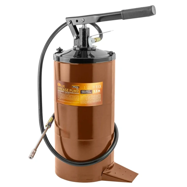 Нагнетатель смазки ручной, 15кг (длина шланга 1.5, внутр.Ø 210мм, внутр. высота 410мм)