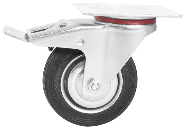 TT6-RW Колесо D-100мм поворотное с тормозом для тележки Thorvik