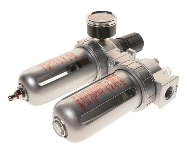 Блок подготовки воздуха JTC JW0889-833 (лубрикатор, осушитель, 3/8", металл. переключ., 215PSI, 2500 л/мин, 125 мл)