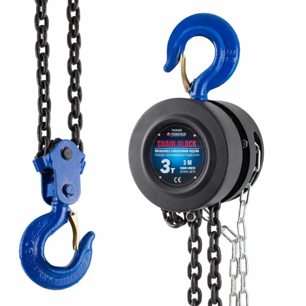 Лебедка механическая подвесная с фиксацией цепи натяжения, 3т (длина цепи - 3м)