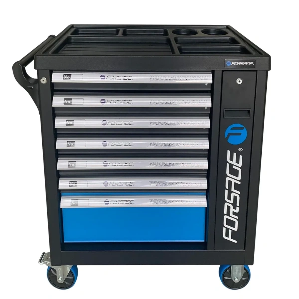 Тележка инструментальная 7-и полочная с набором инструментов 274пр и дополнительной боковой секцией 810х480х850мм