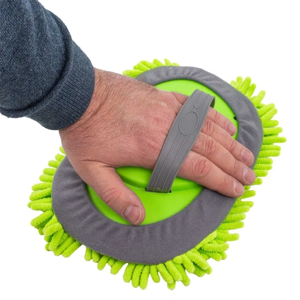 Щетка для мытья автомобиля из микрофибры с длинным ворсом и телескопической рукояткой (насадка 26х18мм, длина 59/94/128,5см)