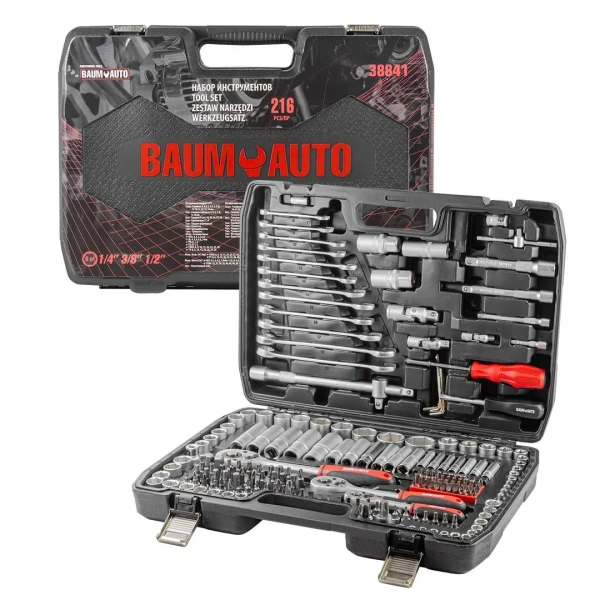 Набор инструментов 216пр. 1/4'', 3/8'', 1/2''(6гр.)(4-32мм)