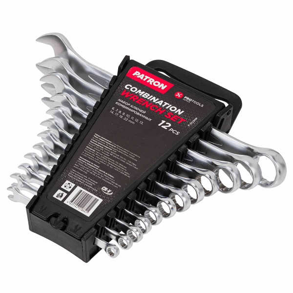 Набор ключей комбинированных 12 пр (6,7,8,9,10,11,12,13,14,17,19,22мм), в пластиковом держателе