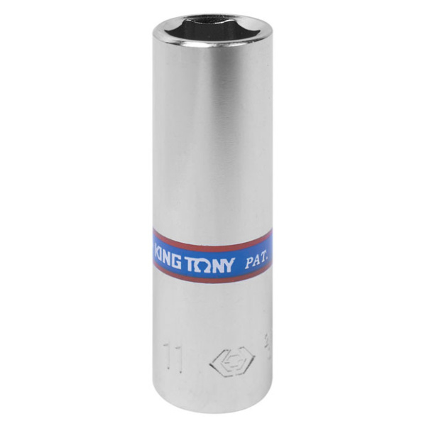 Головка торцевая глубокая шестигранная KING TONY  223511M, 1/4", 11 мм
