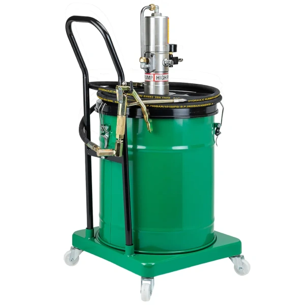 Нагнетатель смазки пневматический перекатной с емкостью 35л (рабоч.давление 410bar,шланг 4м)