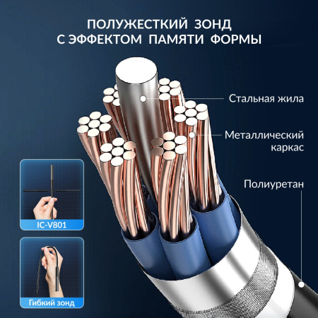 Видеоэндоскоп iCartool IC-V801 (USB, 2 Мп, 1920x1080, 1 м, 7,9 мм зонд)