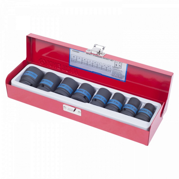 Набор ударных торцевых головок KING TONY 4408MP, 1/2", шестигранные, 10-24 мм, 8 предметов