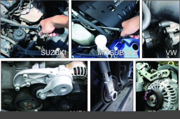 Набор инструментов для натяжения и замены поликлинового ремня универсальный JTC 4515