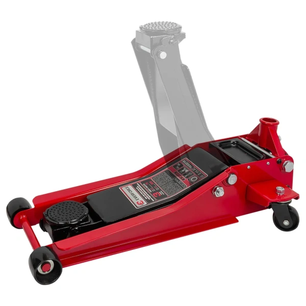 Домкрат подкатной гидравлический низкопрофильный двухпоршневой с резиновой накладкой 3т (h min 75мм, h max 510мм)