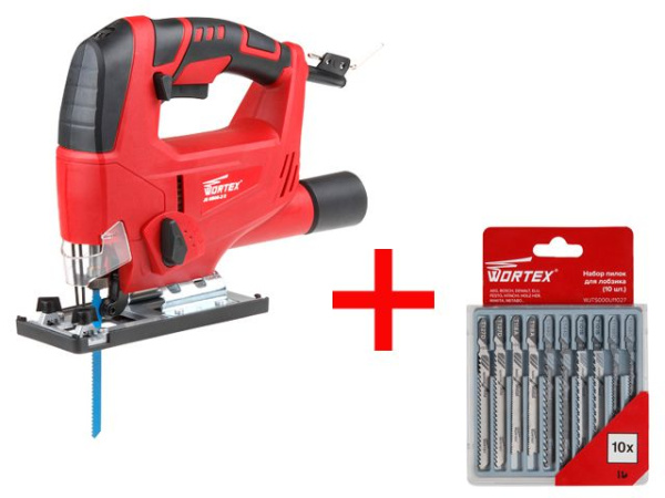 Лобзик электрический WORTEX JS 6506-2 E в кор.+АКЦИЯ (В ПОДАРОК Набор пилок для лобзика универсальный 10 шт. WORTEX)
