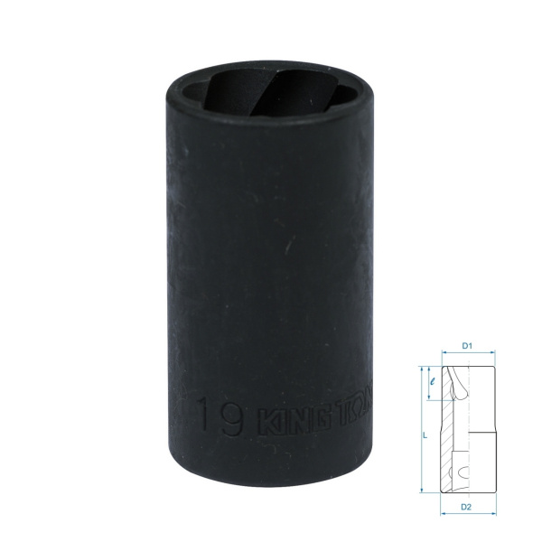 Головка для поврежденного крепежа 1/2", 19 мм KING TONY 9TD403-19M