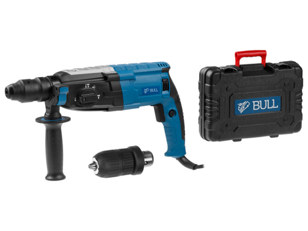Перфоратор BULL BH 2801 в чем. (900 Вт, 3.2 Дж, 4 реж., патрон SDS-plus, БЗП в комплекте, вес 3.8 кг)