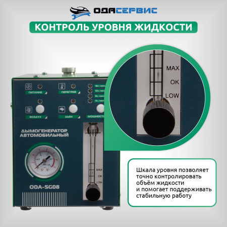 Дымогенератор автомобильный ОДА Сервис ODA-SG08, 2 режима работы, встроенный насос, электронная регулировка мощности, 12/24 В
