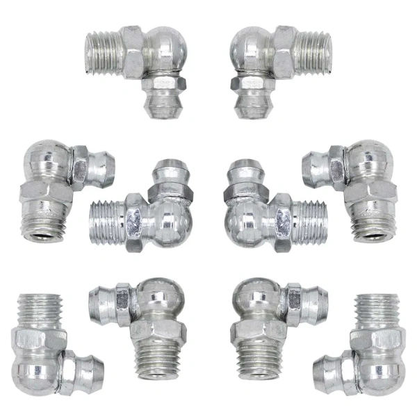 Пресс-масленка 8мм угловая (90град.), комплект 10 шт.