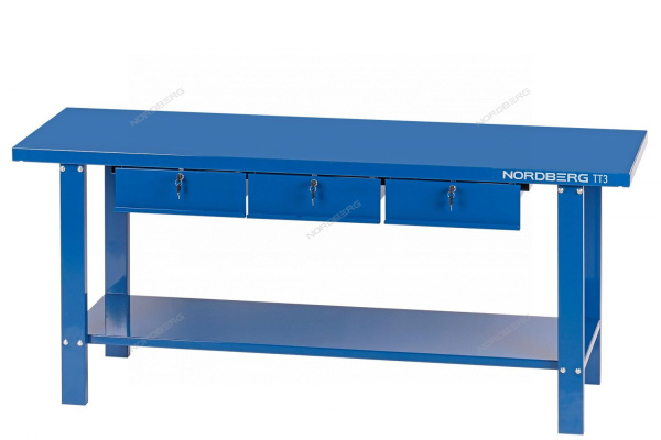 Верстак слесарный 3 подвесных ящика NORDBERG TT3