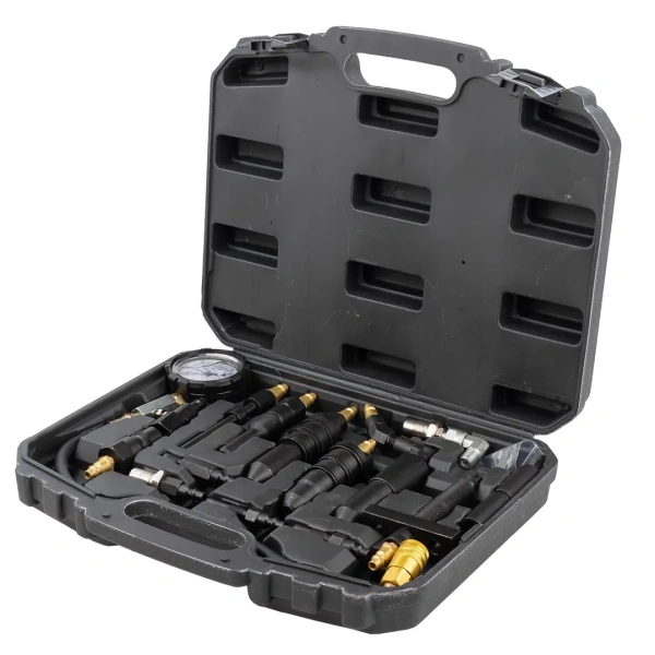 Тестер компрессии дизельного двигателя, манометр в комплекте с переходниками 13шт,в кейсе