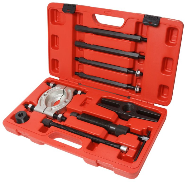 Съемник сегментного типа с дополнительным гидравлическим винтом 9пр. (75-105мм), в кейсе