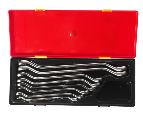 Набор ключей накидных JTC K6082 (8-24 мм, 45 град.(евро), 8 предметов в кейсе)