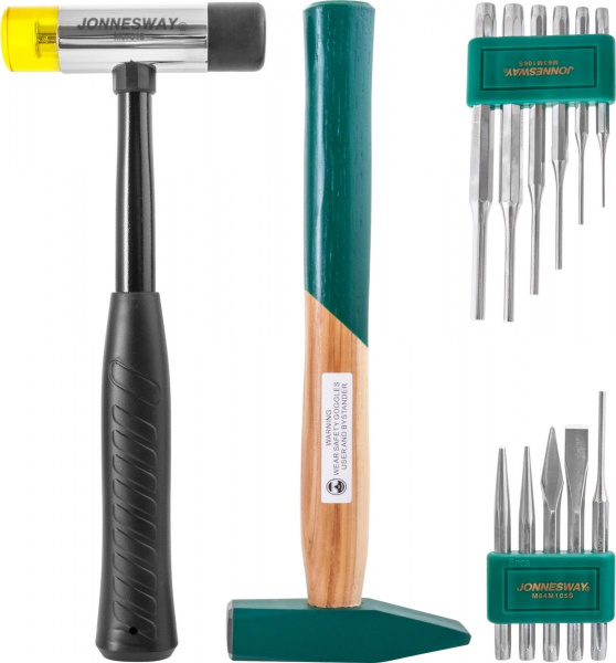 Набор молотков и выколоток в ложементе 13 предметов JONNESWAY M09513SP
