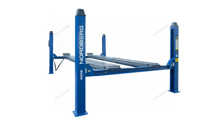 Подъемник четырехстоечный NORDBERG 4450_MB(M2), 5 т, с ручной траверсой 2 т N423, для сход-развала, мех. снятие, синий