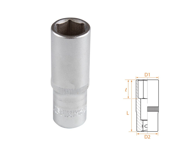 Головка торцевая глубокая шестигранная 3/8" 15 мм AFFIX AF00130015