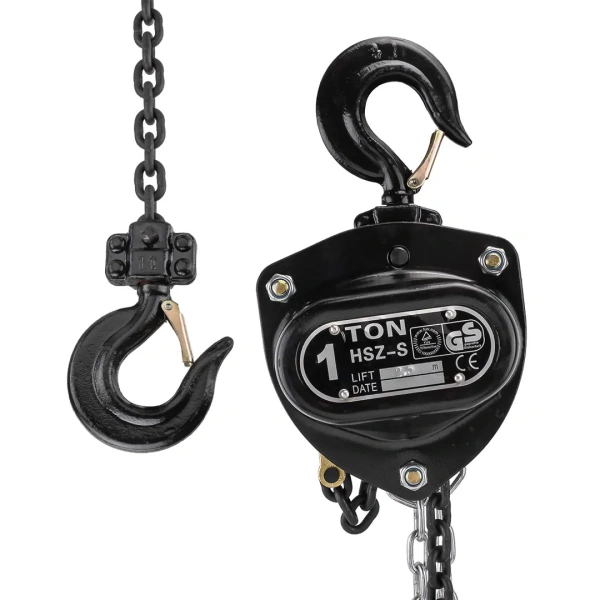 Лебедка механическая подвесная с лепестковым механизмом фиксации цепи натяжения 1т (длина цепи - 2.5м)