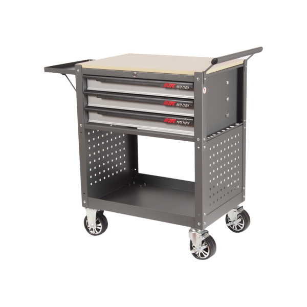 Тележка инструментальная серая с открытым отсеком JTC 5516 (3 секции)