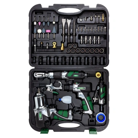 Набор инстр. с аксессуарами71пр(гайковерт-1/2'',650н/м,пневмозач.маш.-6мм, 25000об/мин,пневмотрещ.-1/2'',68н/м,пневмозубило, продувоч.)