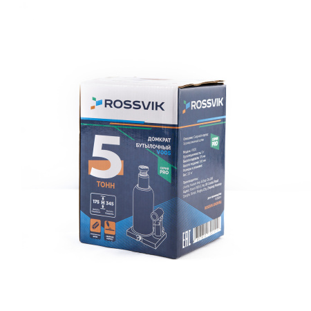 Домкрат бутылочный ROSSVIK PRO V005 (г/п 5,0 т)