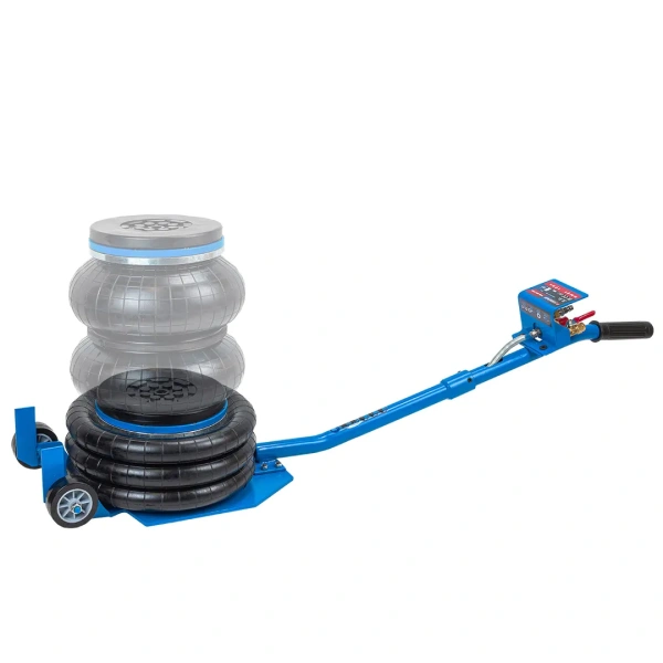 Домкрат подкатной пневматический 3,5т(6-12bar, h min 135мм, h max 450мм, 3 подушки, Ø270мм)