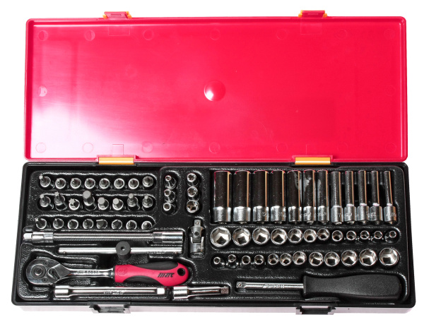 Набор головок торцевых 6-ти гранных JTC K2732 (1/4", 73 предмета в кейсе)