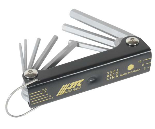 Набор ключей шестигранных раскладной JTC 3501 (2,5-10 мм, 8 предметов)