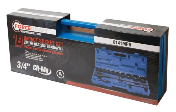 Набор инструментов ударных 14пр., 3/4''(6гр.)(19,22,24,27,30,32,36,41,46,50мм)в кейсе