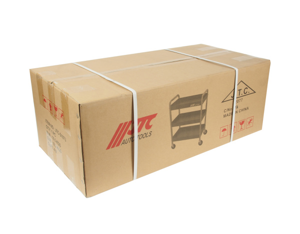 Тележка инструментальная красная с открытым отсеком JTC S1073 (3 секции)