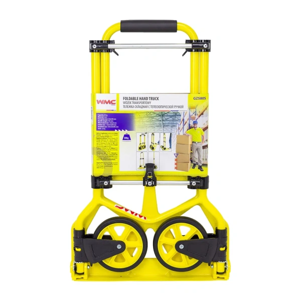Тележка ручная складная с телескопической ручкой (г/п80кг,420х420х985мм-в разложенном полож.,420х280-рабочая площадка, 150мм-Ø колес)