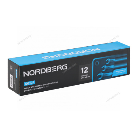 Набор ключей комбинированных NORDBERG 10212P (12 шт), планшет тетрон