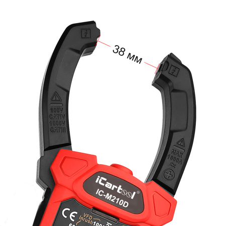 Токовые клещи постоянного/переменного тока 1000 A iCartool IC-M210D