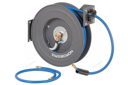 Шланг воздушный на стальной катушке гибридный ПВХ диаметр 10х15 мм 20 м NORDBERG HR1020RPVC