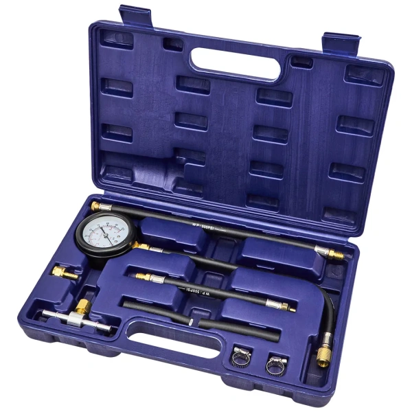 Манометр для измерения давления топлива в комплекте с переходниками, набор