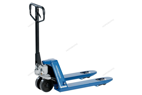 Рохля складская гидравлическая короткая 2,5 т, усиленная, с полиуретановыми колесами NORDBERG N3901S-25